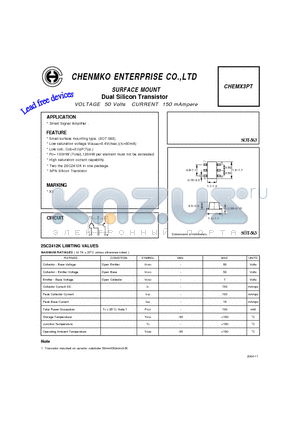 CHEMX3PT datasheet - Dual Silicon Transistor