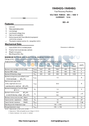 1N4944G datasheet - Fast Recovery Rectifiers