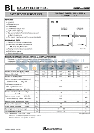 1N4946 datasheet - FAST RECOVERY RECTIFIER