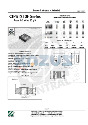 CTPS1210F datasheet - Power Inductors - Shielded