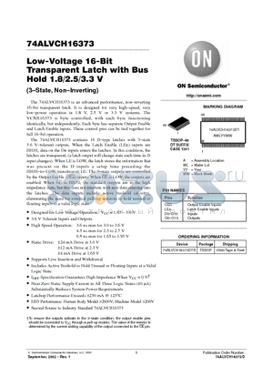 74ALVCH16373 datasheet - LOW-VOLTAGE 16-BIT TRANSPARENT LATCH WITH BUS HOLD 1.8/2.5/3.3 V