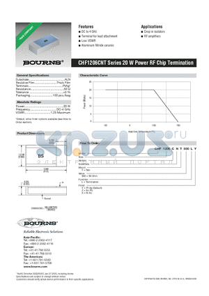 CHF1206CNT500LZ datasheet - 20 W Power RF Chip Termination