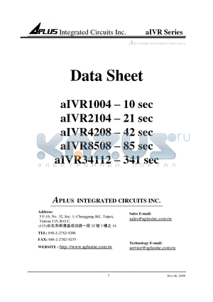 AIVR1004 datasheet - tandard CMOS process