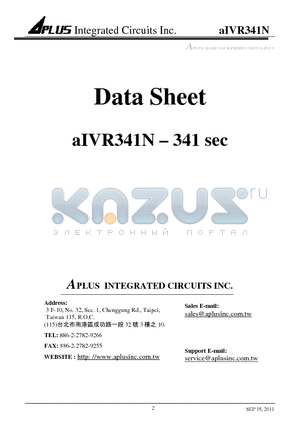 AIVR341N datasheet - APLUS INTEGRATED CIRCUITS INC.