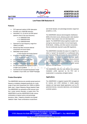 ASM3I2811BF-08SR datasheet - Low Power EMI Reduction IC