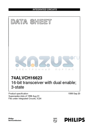 74ALVCH16623DGG datasheet - 16-bit transceiver with dual enable; 3-state