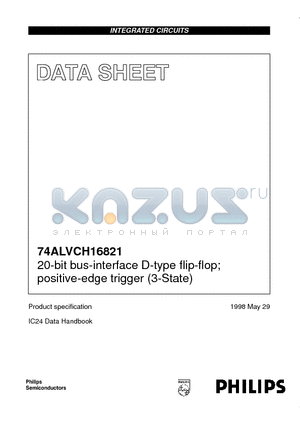 74ALVCH16821DGG datasheet - 20-bit bus-interface D-type flip-flop; positive-edge trigger 3-State
