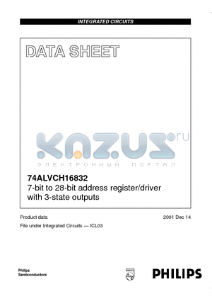 74ALVCH16832 datasheet - 7-bit to 28-bit address register/driver with 3-state outputs