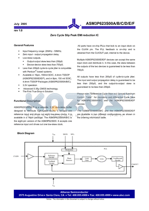 ASM3I623S00AF-08-ST datasheet - Zero Cycle Slip Peak EMI reduction IC