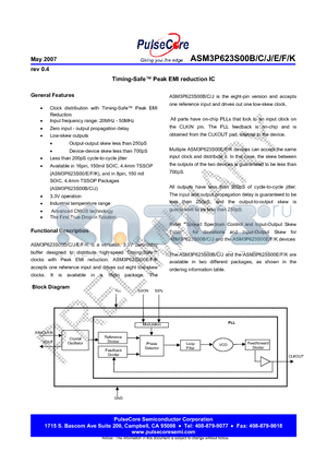 ASM3I623S00BF-08-TR datasheet - Timing-Safe Peak EMI reduction IC