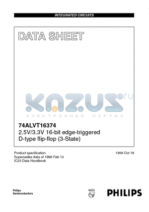 74ALVT16374 datasheet - 2.5V/3.3V 16-bit edge-triggered D-type flip-flop 3-State