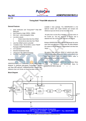 ASM3I623S01JF-08-SR datasheet - Timing-Safe Peak EMI reduction IC