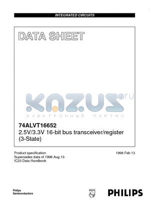 74ALVT16652DL datasheet - 2.5V/3.3V 16-bit bus transceiver/register 3-State