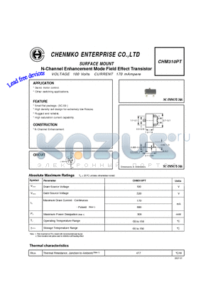 CHM310PT datasheet - N-Channel Enhancement Mode Field Effect Transistor