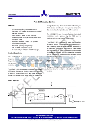 ASM3P2107AG-08-TR datasheet - Peak EMI Reducing Solution