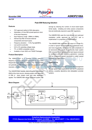 ASM3P2108A datasheet - Peak EMI Reducing Solution