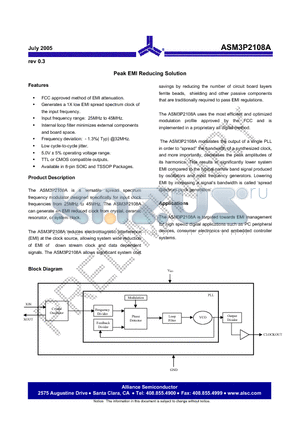 ASM3P2108A-08-TT datasheet - Peak EMI Reducing Solution