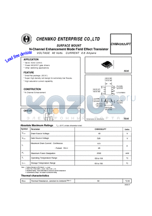 CHM4282JPT datasheet - N-Channel Enhancement Mode Field Effect Transistor