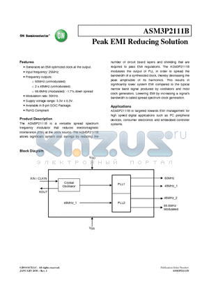 ASM3P2111B datasheet - Peak EMI Reducing Solution