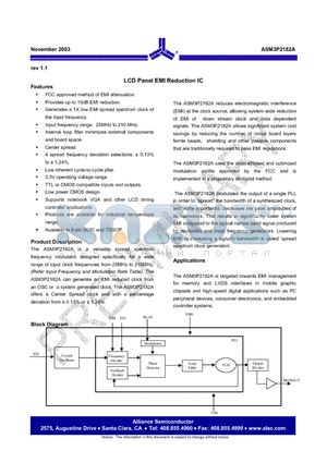 ASM3P2182A datasheet - LCD Panel EMI Reduction IC
