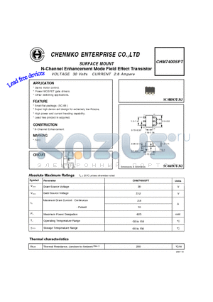 CHM7400SPT datasheet - N-Channel Enhancement Mode Field Effect Transistor