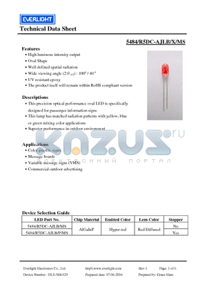 AJLB datasheet - This precision optical performance oval LED is specifically designed for passenger information signs