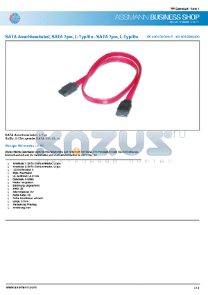 AK-400100-008-R datasheet - SATA Anschlusskabel, SATA 7pin, L-Typ/Bu - SATA 7pin, L-Typ/Bu