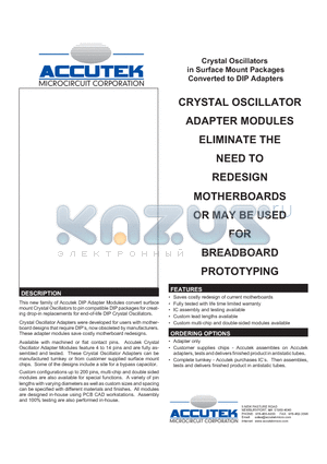 AK04D300-XTAL-04CLCC datasheet - Crystal Oscillators in Surface Mount Packages