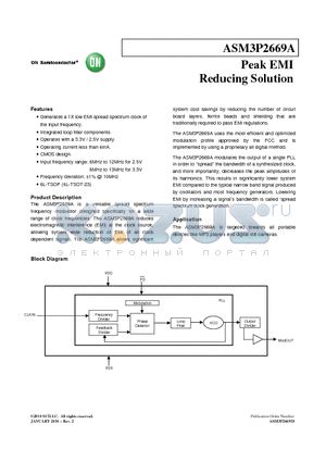 ASM3P2669A datasheet - Peak EMI Reducing Solution