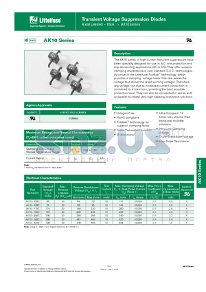 AK10-380C datasheet - Transient Voltage Suppression Diodes