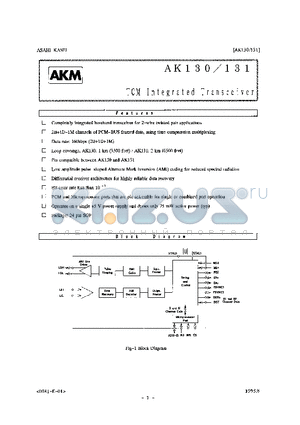 AK131 datasheet - TCM Integrated Transceiver