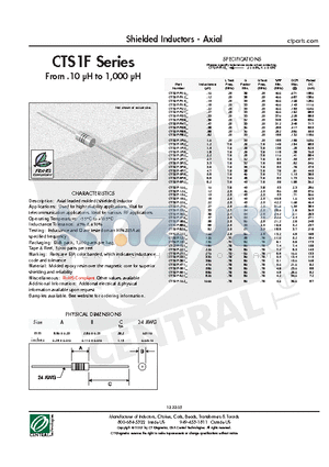 CTS1F-1R8J datasheet - Shielded Inductors - Axial