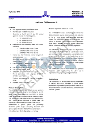 ASM3P2811A datasheet - Low Power EMI Reduction IC