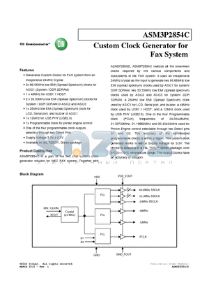 ASM3P2854CG-16TR datasheet - Custom Clock Generator for Fax System