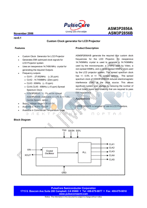 ASM3P2856A datasheet - Custom Clock generator for LCD Projector