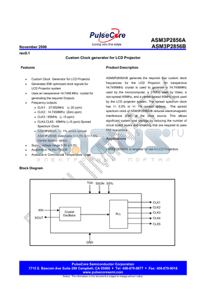 ASM3P2856BG-16-TT datasheet - Custom Clock generator for LCD Projector