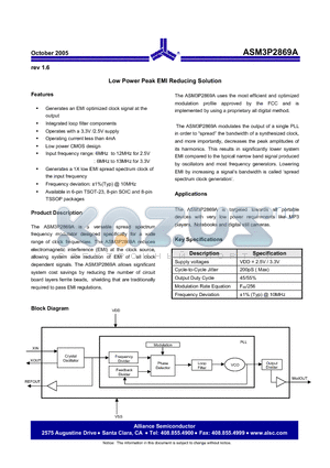 ASM3P2869A-08ST datasheet - Low Power Peak EMI Reducing Solution