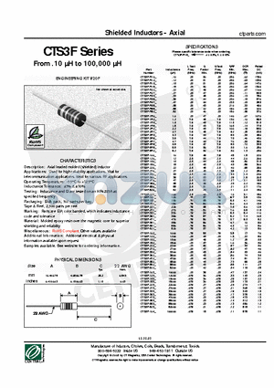 CTS3F-100J datasheet - Shielded Inductors - Axial