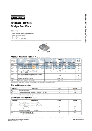 DF10S datasheet - Bridge Rectifiers