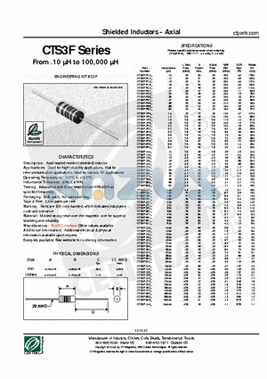 CTS3F-104J datasheet - Shielded Inductors - Axial