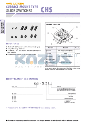 CHS-01B2 datasheet - SURFACE MOUNT TYPE SLIDE SWITCHES