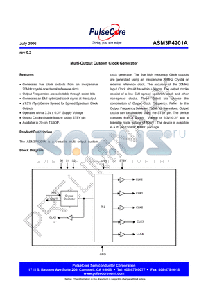ASM3P4201AG-28-TR datasheet - Multi-Output Custom Clock Generator