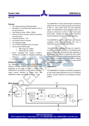 ASM3P5821A datasheet - Low Power EMI Reduction IC
