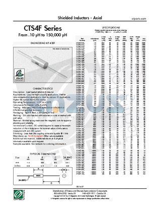 CTS4F-103K datasheet - Shielded Inductors - Axial