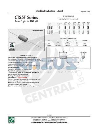 CTS5F-100K datasheet - Shielded Inductors - Axial