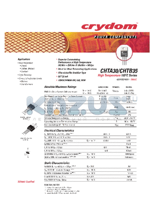 CHTA30 datasheet - HIGH TEMPERATURE 150C SERIES