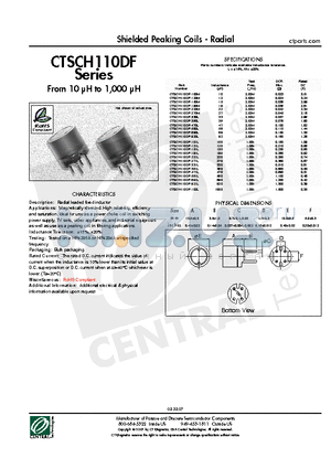 CTSCH110DF-101L datasheet - Shielded Peaking Coils - Radial