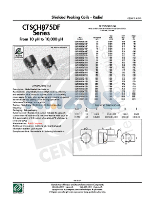 CTSCH875DF-182K datasheet - Shielded Peaking Coils - Radial