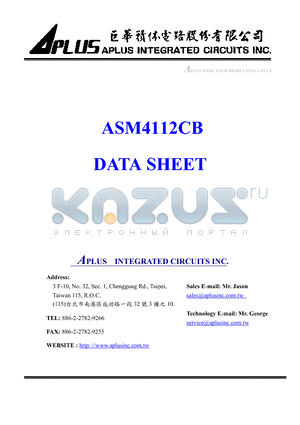 ASM4112CB datasheet - VERY LOW-COST VOICE SYNTHESIZER WITH 4-BIT MICROPROCESSOR