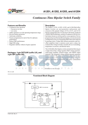 A1201 datasheet - Continuous-Time Bipolar Switch Family